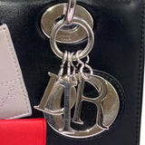 クリスチャン・ディオール Christian Dior レディディオール ミディアム ブラック レッド グレー シルバー金具 カーフ レディース ハンドバッグ