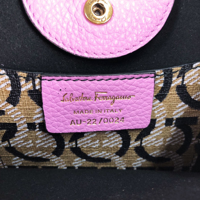 サルヴァトーレ・フェラガモ Salvatore Ferragamo ミニトート 220024 ピンク レザー レディース トートバッグ