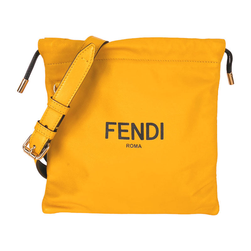 フェンディ FENDI スモールポーチ 7VA510 イエロー レザー レディース ショルダーバッグ