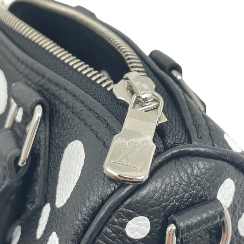 ルイ・ヴィトン LOUIS VUITTON ナノ・スピ―ディー LV×YK 草間彌生 M81910 ブラック×ホワイト モノグラム・アンプラントレザー レディース ハンドバッグ