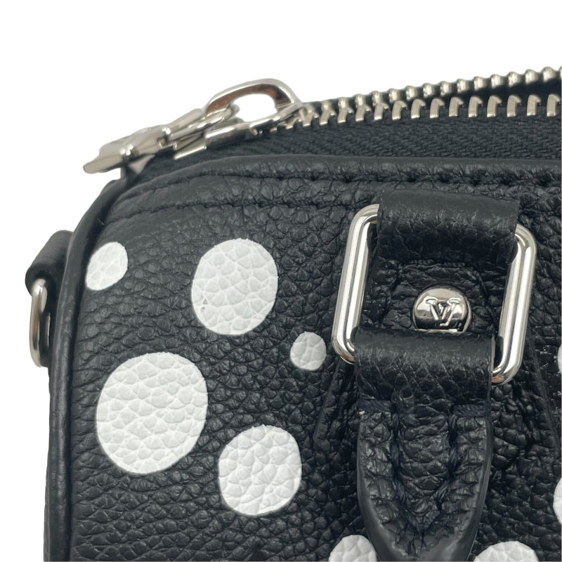 ルイ・ヴィトン LOUIS VUITTON ナノ・スピ―ディー LV×YK 草間彌生 M81910 ブラック×ホワイト モノグラム・アンプラントレザー レディース ハンドバッグ