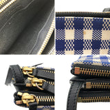 セリーヌ CELINE トリオスモール ショルダーバッグ ブルー×ホワイト ゴールド金具 レザー/キャンバス レディース ショルダーバッグ