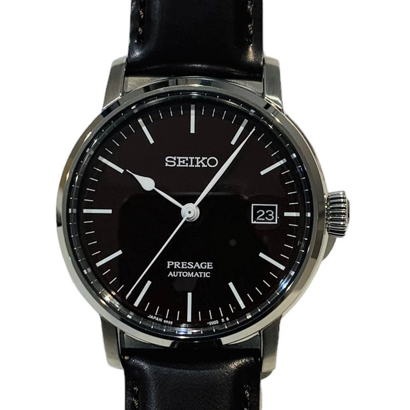 セイコー SEIKO プレザージュ プレステージライン RiKiデザイン　ダークブラウン文字盤 SARX067 SS/レザーベルト（ダークブラウン） 自動巻き メンズ 腕時計