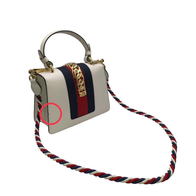 グッチ GUCCI シルヴィ 2WAYハンドバッグ 470270 ホワイト レザー