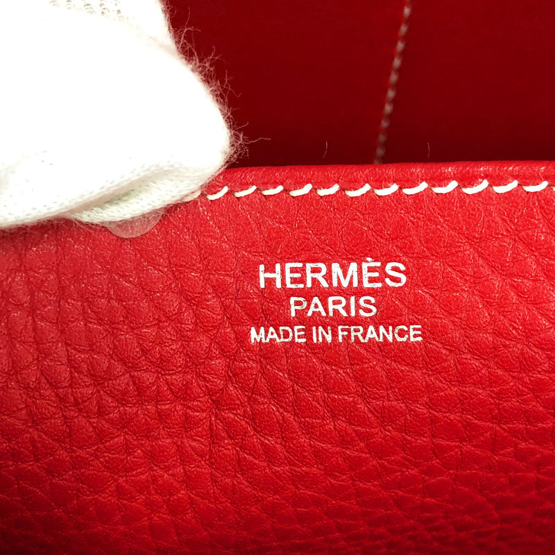 エルメス HERMES アルザン31 T刻 ルージュカザック　シルバー金具 トリヨン レディース ショルダーバッグ