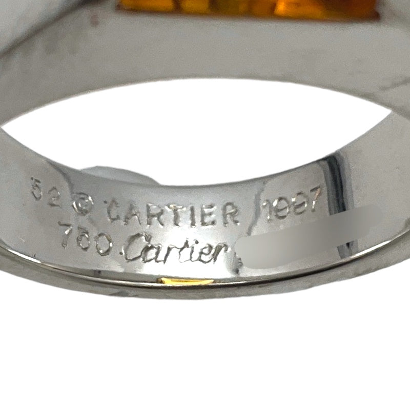 カルティエ Cartier タンクリング シトリン 750WG ＃52 K18ホワイトゴールド シトリン ジュエリー | 中古ブランドリユースショップ  OKURA(おお蔵)