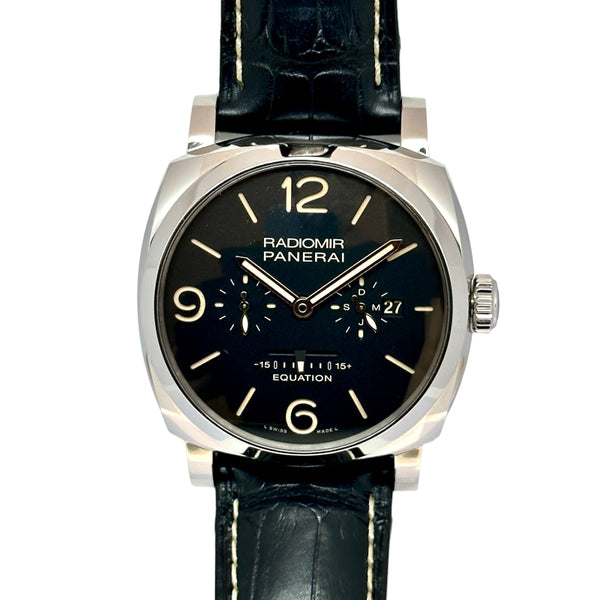 パネライ PANERAI ラジオミール 1940 イクエーションオブタイム 8デイズ アッチャイオ 世界限定200本 R番 PAM00516 ブラック SS×レザー 手巻き メンズ 腕時計