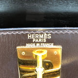 エルメス HERMES ケリー28 外縫い 〇V刻 ダークブラウン ボックスカーフ ゴールド金具 レディース ハンドバッグ