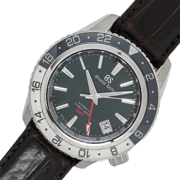 セイコー SEIKO グランドセイコー メカニカルハイビート3600 GMT SBGJ239 SS/純正バックル/純正レザーベルト 自動巻き メンズ 腕時計