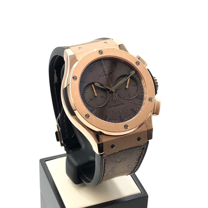 ウブロ HUBLOT クラシックフュージョン ベルルッティスクリットキングゴールド 521.O.X.500.VR.BER17 ブラウン K18ピンクゴールド 自動巻き メンズ 腕時計