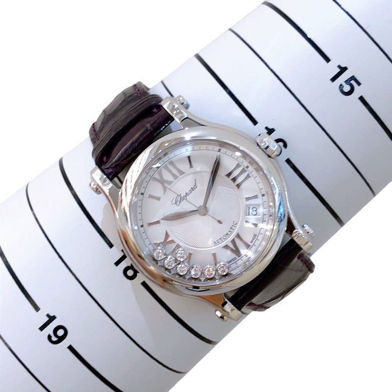 ショパール Chopard ハッピースポーツ 2785559-3001 SS/革 自動巻き レディース 腕時計