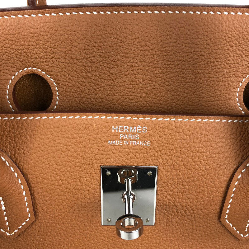 エルメス HERMES バーキン40 U刻　(2022年製) ゴールド シルバー金具 トゴ メンズ ハンドバッグ