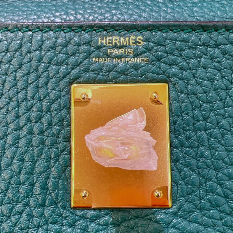 エルメス HERMES ケリー28　内縫い X刻（2016年製) マラカイト/GD金具 トゴ レディース ハンドバッグ