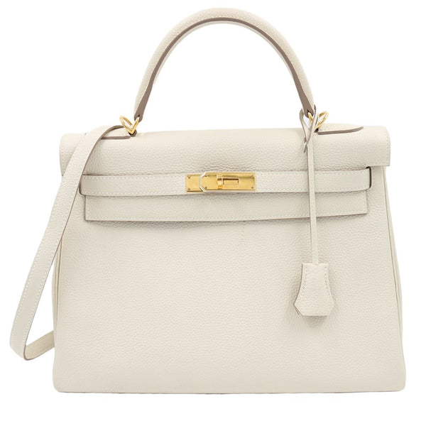 エルメス HERMES ケリー32 T刻印　(2015年製) クレ　ゴールド金具 トゴ レディース ハンドバッグ