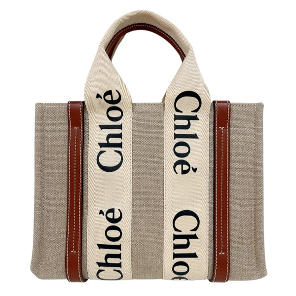 クロエ Chloe ウッディスモールトート ベージュ キャンバス レディース ハンドバッグ