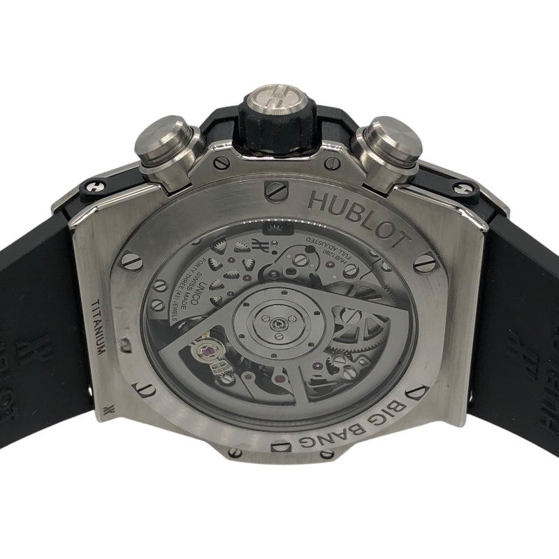 ウブロ HUBLOT ビッグバン ウニコ チタニウム ダイヤモンド 441.NX.1170.RX.1104 グレー チタン メンズ 腕時計