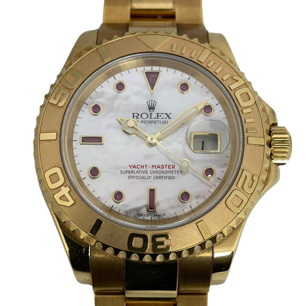 ロレックス ROLEX ヨットマスター ホワイトシェル P番 16628NGR ホワイトシェル K18YG 自動巻き メンズ 腕時計
