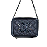 シャネル CHANEL CCフィリグリー ミニショルダーバッグ A84452 ブラック/ゴールド金具 キャビアスキン レディース ショルダーバッグ