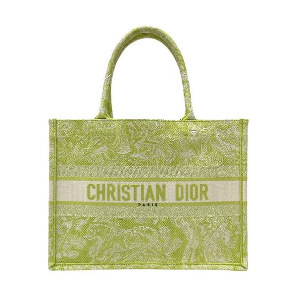 クリスチャン・ディオール Christian Dior ブックトート ミディアム ライム キャンバス ユニセックス トートバッグ