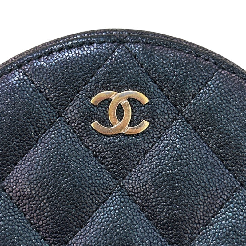 シャネル CHANEL マトラッセ ラウンド チェーンショルダーバッグ AP0245 メタリックグリーン/GD金具 キャビア レディース ショルダーバッグ