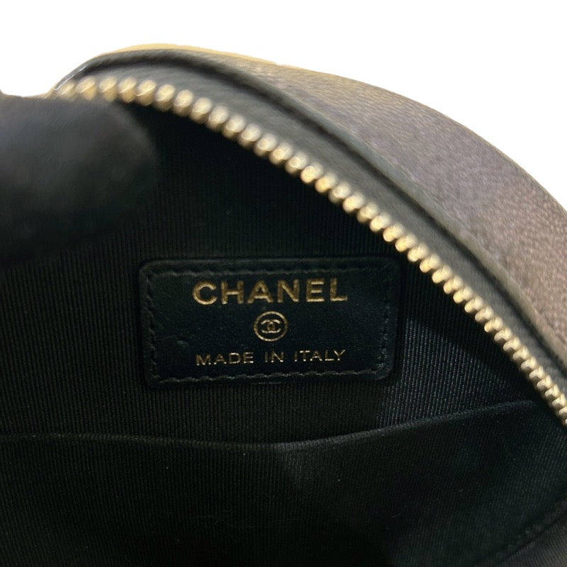 シャネル CHANEL マトラッセ ラウンド チェーンショルダーバッグ AP0245 メタリックグリーン/GD金具 キャビア レディース ショルダーバッグ