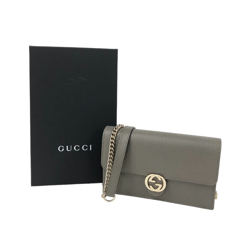 GUCCIグッチ インターロッキング チェーンウォレット ミニバック 財布