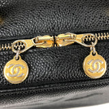 シャネル CHANEL ヴァニティショルダー A07061 5番台 ブラック ゴールド金具 キャビアスキン レディース ハンドバッグ