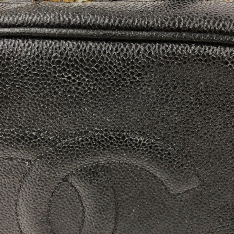 シャネル CHANEL ヴァニティショルダー A07061 5番台 ブラック ゴールド金具 キャビアスキン レディース ハンドバッグ