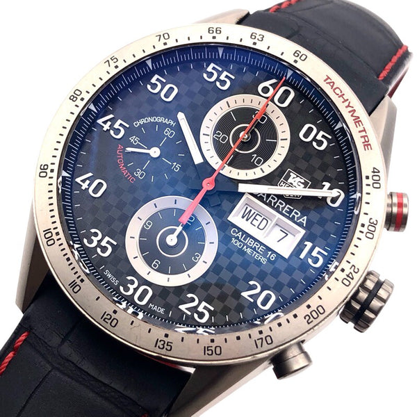 タグ・ホイヤー TAG HEUER カレラタキメータークロノグラフ CV2A80 チタン 自動巻き メンズ 腕時計