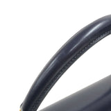エルメス HERMES ケリー28 □B刻 ブルーインディゴ ゴールド金具 ボックスカーフ レディース ハンドバッグ