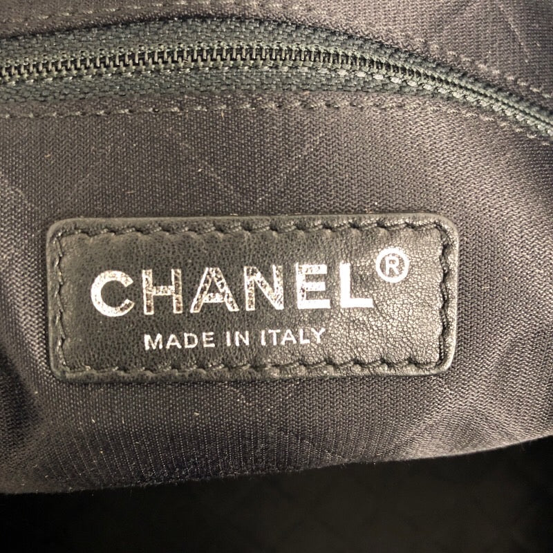 シャネル CHANEL ショッピングトート ブラック ツイード×キャビアスキン シルバー金具 レディース トートバッグ