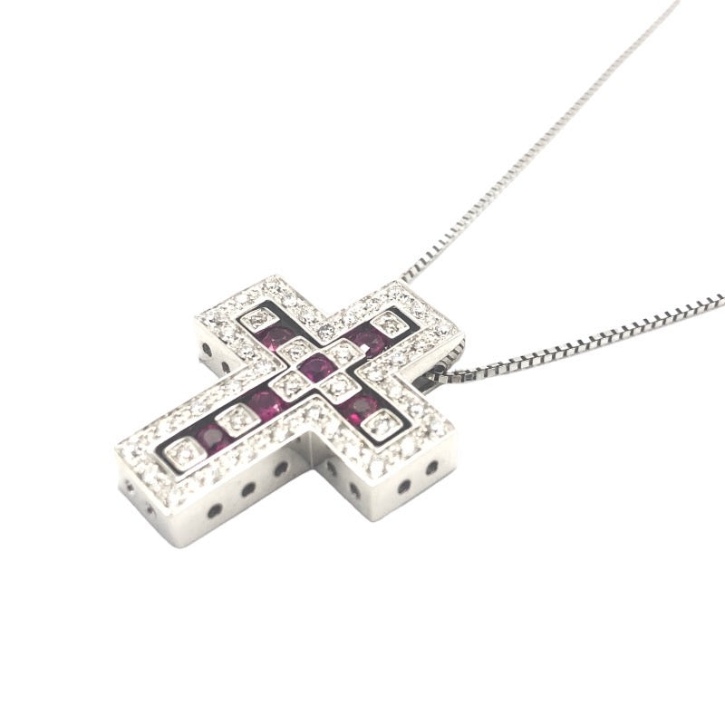 ダミアーニ DAMIANI ベルエポック ダイヤ / ルビー ネックレス S　750WG K18WG ダイヤモンド ジュエリー