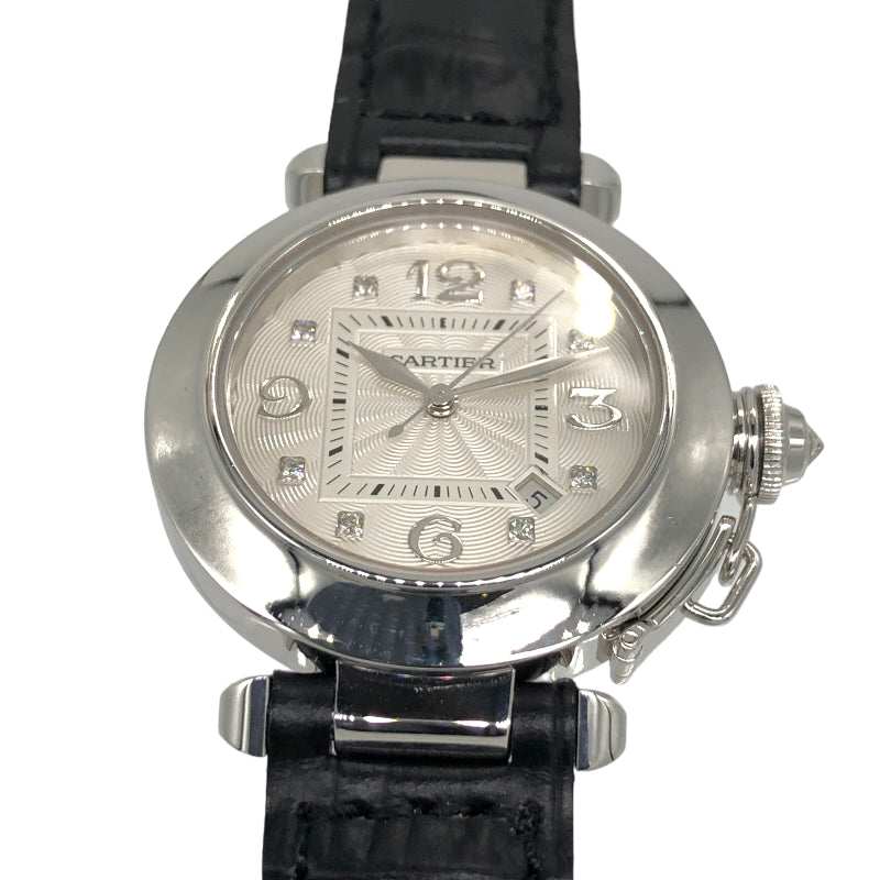 カルティエ Cartier パシャ32 8Pダイヤモンド WJ107556 シルバー K18WG ...