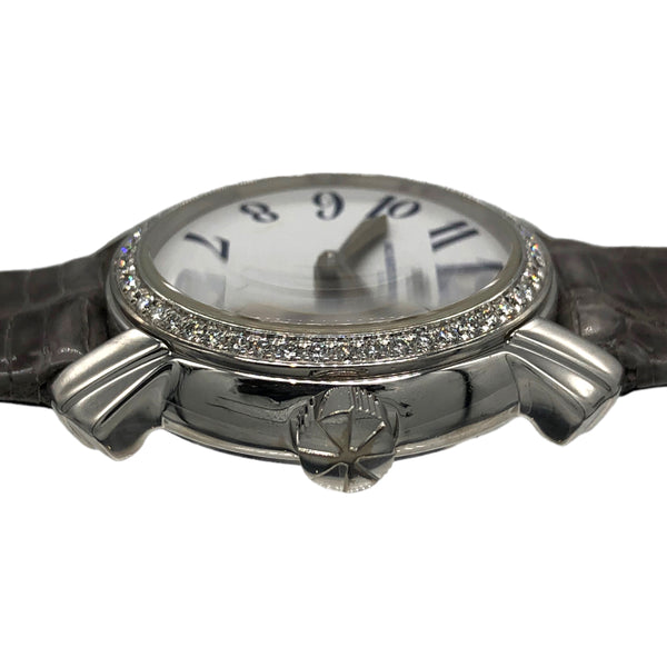 ヴァシュロン・コンスタンタン VACHERON CONSTANTIN マルタ 25715/000G ホワイト K18WG/トカゲ革ベルト クオーツ レディース 腕時計