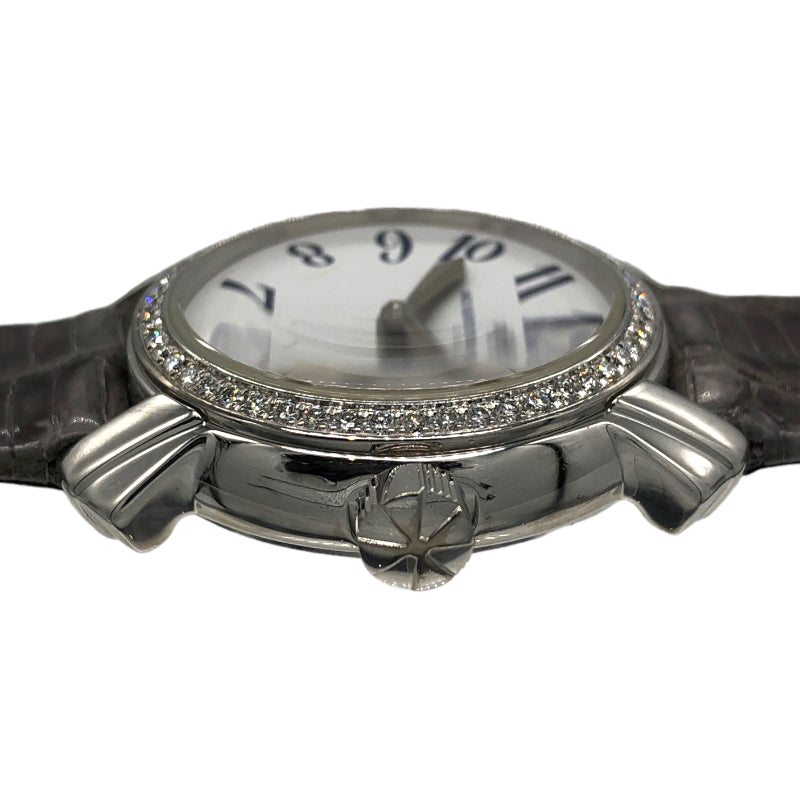 ヴァシュロン・コンスタンタン VACHERON CONSTANTIN マルタ 25715/000G ホワイト K18WG/トカゲ革ベルト クオーツ レディース 腕時計
