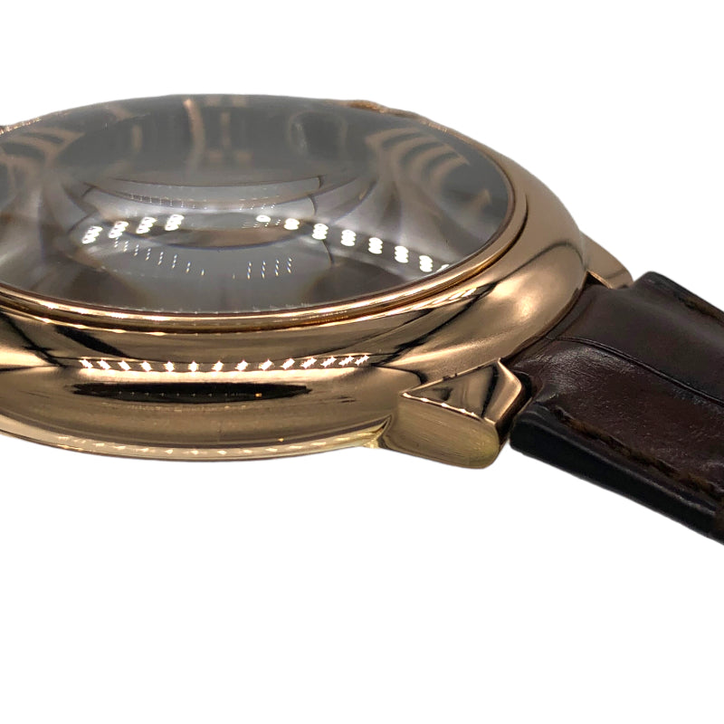 カルティエ Cartier バロンブルーLM W6920037 K18PG/クロコダイルレザーベルト 自動巻き ユニセックス 腕時計