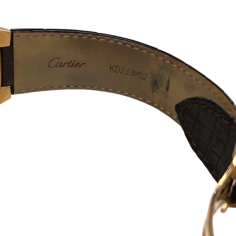 カルティエ Cartier バロンブルーLM W6920037 K18PG/クロコダイルレザーベルト 自動巻き ユニセックス 腕時計