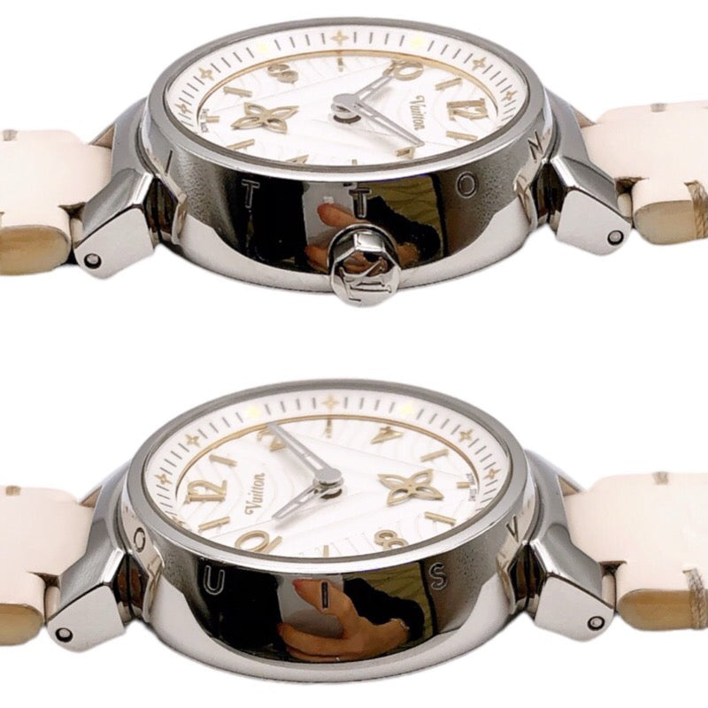 ルイ・ヴィトン LOUIS VUITTON タンブール QA091 ステンレススチール クオーツ レディース 腕時計
