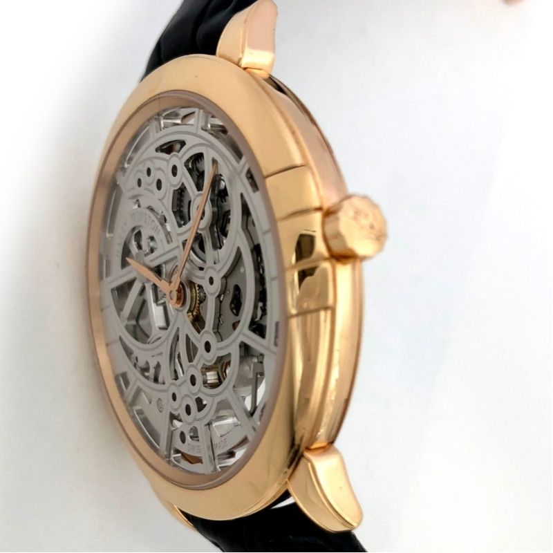 ハリーウィンストン HARRY WINSTON ミッドナイト スケルトン MIDAHM42RR001 K18PG/革ベルト 自動巻き メンズ 腕時計