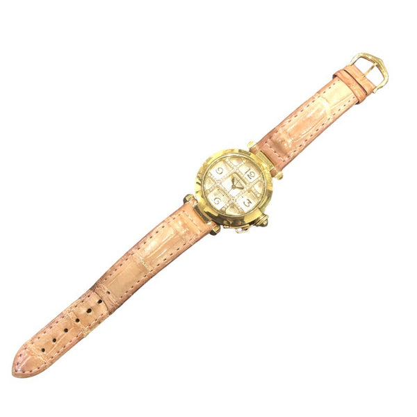 カルティエ Cartier パシャ32 コンベックスグリット WJ116056 アイボリー K18イエローゴールド 自動巻き レディース 腕時計