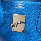 エルメス HERMES バーキン30 □Q刻 ブルーイズミール トリヨン レディース ハンドバッグ