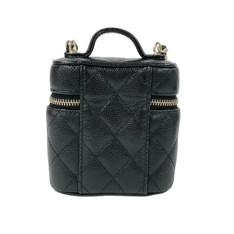 シャネル CHANEL ミニバニティ AP2503 ブラック ゴールド金具 キャビア 