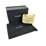 シャネル CHANEL ミニマトラッセ18 イエロー ゴールド金具 ラムスキン レディース チェーンショルダーバッグ