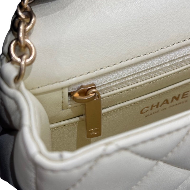 シャネル CHANEL ミニマトラッセ18 イエロー ゴールド金具 ラムスキン レディース チェーンショルダーバッグ