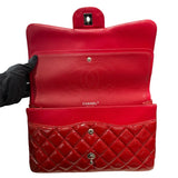 シャネル CHANEL デカマトラッセ30 A58600 レッド シルバー金具 パテントレザー レディース ショルダーバッグ