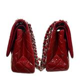 シャネル CHANEL デカマトラッセ30 A58600 レッド シルバー金具 パテントレザー レディース ショルダーバッグ