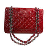 シャネル CHANEL デカマトラッセ30 A58600 レッド シルバー金具 パテントレザー レディース ショルダーバッグ