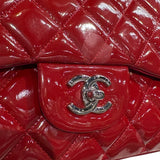 シャネル CHANEL デカマトラッセ30 A58600 レッド シルバー金具 パテントレザー レディース ショルダーバッグ