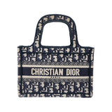 クリスチャン・ディオール Christian Dior ブックトート ミニ S5475ZRIW_928 ベージュ×ネイビー キャンバス レディース トートバッグ