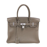 エルメス HERMES バーキン30 U刻 エトゥープ シルバー金具 トリヨンクレマンス レディース ハンドバッグ